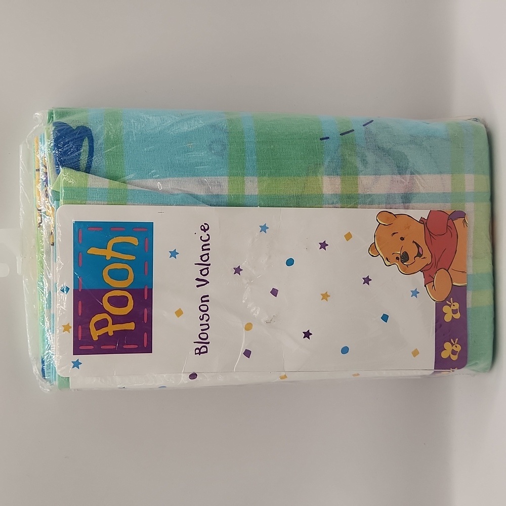 NIP Disney Winnie the Pooh Gotta Bee Me Valance Nursery Kids Decor 84x15  Plaid